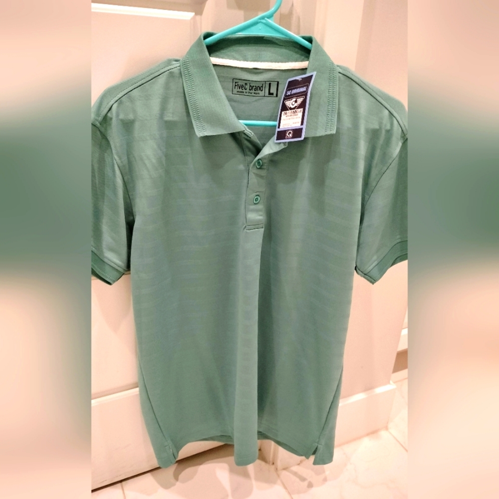 NWT Men's Aqua Short Sleeve Polo Golf Shirt